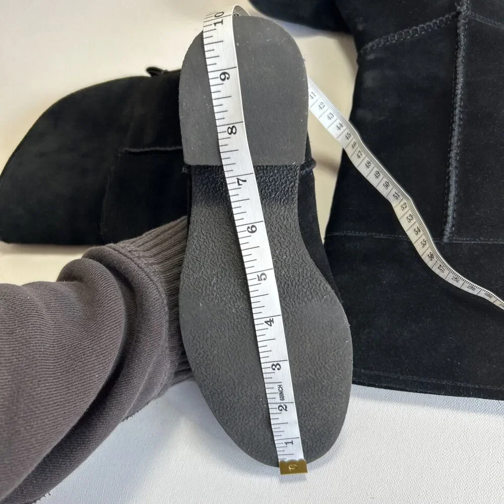 Coach Janelle Turnlock Black Suede & Shearling Boot Size 6.5B
